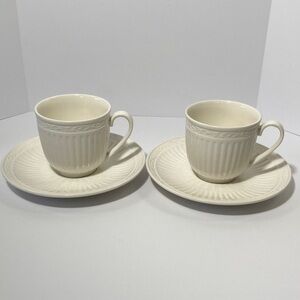 Mikasa Italian Countryside Elegant Cream Porcelain Cup and Saucer Set